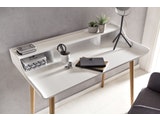SalesFever® Retro-Design Weiß Malin Schreibtisch mit Holzbeinen 0n-10074-7675 Miniaturansicht - 3