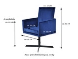 SalesFever® Esszimmerstuhl saphirblau mit Armlehnen Stoff Esszimmer Sessel GOLIA 13615 Miniaturansicht - 2