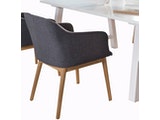 SalesFever® Essgruppe anthrazit weiß Esstisch 200 cm Holz 4 Armlehnstühle 13732 Miniaturansicht - 6