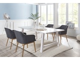 SalesFever® Essgruppe anthrazit weiß Esstisch 200 cm Holz 4 Armlehnstühle 13732 Miniaturansicht - 2