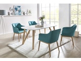 SalesFever® Tischgruppe petrol 140 x 90 cm Aino 5tlg. Tisch & 4 Stühle 13820 Miniaturansicht - 8