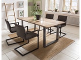 SalesFever® Baumkantentisch Stühle dunkelbraun 160 cm massiv NATUR 5tlg ALESSIA 13845 Miniaturansicht - 8