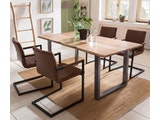 SalesFever® Baumkantentisch Stühle hellbraun 160 cm massiv NATUR 5tlg ALESSIA 13849 Miniaturansicht - 1