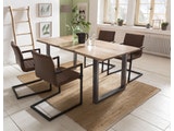 SalesFever® Baumkantentisch Stühle hellbraun 160 cm massiv NATUR 5tlg ALESSIA 13849 Miniaturansicht - 8