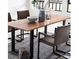 SalesFever® Baumkantentisch Stühle dunkelbraun 160 cm massiv COGNAC 5tlg ALESSIA 13875 Miniaturansicht - 3