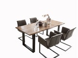 SalesFever® Baumkantentisch Stühle dunkelbraun Essgruppe 160 cm massiv NUSSBAUM 5tlg GAIA 13878 Miniaturansicht - 2