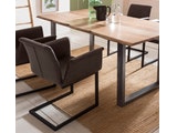 SalesFever® Baumkantentisch Stühle dunkelbraun Essgruppe 160 cm massiv NATUR 5tlg GAIA 13884 Miniaturansicht - 3