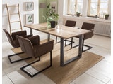 SalesFever® Baumkantentisch Stühle hellbraun Essgruppe 160 cm massiv NATUR 5tlg GAIA 13887 Miniaturansicht - 8