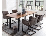 SalesFever® Baumkantentisch Essgruppe Stühle dunkelbraun 160 cm massiv COGNAC 5tlg GAIA 13890 Miniaturansicht - 2