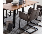 SalesFever® Baumkantentisch Essgruppe Stühle dunkelbraun 160 cm massiv COGNAC 5tlg GAIA 13890 Miniaturansicht - 3