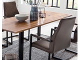 SalesFever® Baumkantentisch Stühle dunkelbraun 160 cm massiv COGNAC 5tlg GIADA 13911 Miniaturansicht - 3