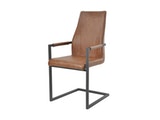 SalesFever® Baumkantentisch Stühle hellbraun 160 cm massiv COGNAC 5tlg GIADA 13914 Miniaturansicht - 9