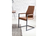 SalesFever® Baumkantentisch Stühle hellbraun 160 cm massiv COGNAC 5tlg GIADA 13914 Miniaturansicht - 7