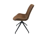 SalesFever® Esszimmerstuhl Hellbraun Stoff drehbar Sessel ohne Armlehnen Metall Lilou 2er Set 13658 Miniaturansicht - 2