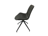 SalesFever® Esszimmerstuhl Grau Stoff drehbar Sessel ohne Armlehnen Metall Lilou 2er Set 13657 Miniaturansicht - 3