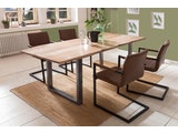 SalesFever® Baumkantentisch Stühle hellbraun 180 cm massiv NATUR 5tlg ALESSIA 13937 Miniaturansicht - 1