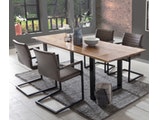 SalesFever® Baumkantentisch Essgruppe Stühle dunkelbraun 180 cm massiv COGNAC 5tlg ALESSIA 13946 Miniaturansicht - 1