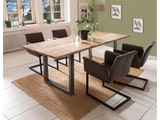 SalesFever® Baumkantentisch Essgruppe Stühle dunkelbraun 180 cm massiv NATUR 5tlg GAIA 13951 Miniaturansicht - 8