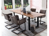 SalesFever® Baumkantentisch Stühle dunkelbraun Essgruppe 180 cm massiv COGNAC 5tlg GAIA 13955 Miniaturansicht - 1
