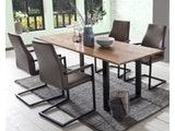 SalesFever® Baumkantentisch Stühle dunkelbraun 180 cm massiv COGNAC 5tlg GIADA 13959 Miniaturansicht - 1