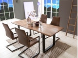 SalesFever® Baumkantentisch Stühle hellbraun 180 cm massiv NUSSBAUM 5tlg GIADA 13962 Miniaturansicht - 9