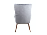 SalesFever® Sessel Anthrazit mit Armlehnen Samtstoff Holzbeine LIVIA 14003 Miniaturansicht - 4