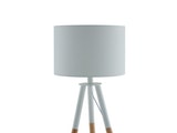 SalesFever® Stilvolle Weiß / Eiche Tischlampe Tripod 13594 Miniaturansicht - 3