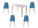SalesFever® Essgruppe Blau 5tlg. Tisch 120x80 cm mit 4 Stühlen 14039 Miniaturansicht - 1