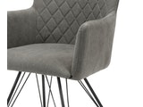 SalesFever® Esszimmerstuhl Anthrazit Textil mit Armlehnen und Rautensteppung Leonardo 4112/45J Miniaturansicht - 4