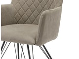SalesFever® Esszimmerstuhl Sand Textil mit Armlehnen und Rautensteppung Leonardo 4112/54J Miniaturansicht - 4