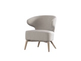 SalesFever® Sessel Lehm aus Textil mit Armlehnen und Eichengestell Valentin 4540/61R Miniaturansicht - 1