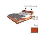 Innocent® Polsterbett 140x200 cm orange weiß Doppelbett LED Beleuchtung BELLUGIA 12315 Miniaturansicht - 3