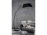 SalesFever® Stehlampe Schwarz mit Mamorsockel Bogenlampe mit Stoffschirm und square Fuß LEVI 13515 Miniaturansicht - 2