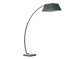 SalesFever® Stehlampe Grau mit Betonsockel Bogenlampe mit Stoffschirm und square Fuß LEVI 374627 Miniaturansicht - 1