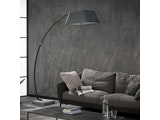 SalesFever® Stehlampe Grau mit Betonsockel Bogenlampe mit Stoffschirm und square Fuß LEVI 374627 Miniaturansicht - 2