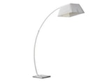 SalesFever® Stehlampe Weiß mit Marmorsockel Bogenlampe mit Stoffschirm und square Fuß LEVI 374634 Miniaturansicht - 1