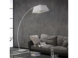 SalesFever® Stehlampe Weiß mit Marmorsockel Bogenlampe mit Stoffschirm und square Fuß LEVI 374634 Miniaturansicht - 2