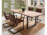 SalesFever® Baumkantentisch Stühle hellbraun 200 cm massiv NATUR 5tlg ALESSIA 381915 Miniaturansicht - 1