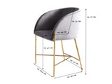 SalesFever® Polsterstuhl grau Samtstoff mit Armlehnen Messing Stuhl SJARD 381762 Miniaturansicht - 4