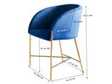 SalesFever® Polsterstuhl blau Samtstoff mit Armlehnen Messing Stuhl SJARD 381779 Miniaturansicht - 5