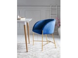 SalesFever® Polsterstuhl blau Samtstoff mit Armlehnen Messing Stuhl SJARD 381779 Miniaturansicht - 4