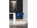 SalesFever® Polsterstuhl blau Samtstoff mit Armlehnen Messing Stuhl SJARD 381779 Miniaturansicht - 2
