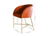 SalesFever® Polsterstuhl kupfer Samtstoff mit Armlehnen Messing Stuhl SJARD 391938 Miniaturansicht - 3