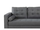 SalesFever® Sofa grau 3-Sitzer inkl. 2 Kissenrollen Leinen-Optik Amsterdam 380963 Miniaturansicht - 3