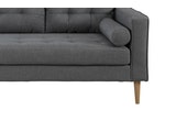 SalesFever® Sofa grau 3-Sitzer inkl. 2 Kissenrollen Leinen-Optik Amsterdam 380963 Miniaturansicht - 4