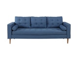 SalesFever® Sofa blau 3-Sitzer inkl. 2 Kissenrollen Leinen-Optik Amsterdam 380970 Miniaturansicht - 2