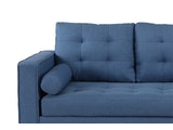 SalesFever® Sofa blau 3-Sitzer inkl. 2 Kissenrollen Leinen-Optik Amsterdam 380970 Miniaturansicht - 3
