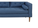 SalesFever® Sofa blau 3-Sitzer inkl. 2 Kissenrollen Leinen-Optik Amsterdam 380970 Miniaturansicht - 4