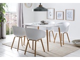 SalesFever® Essgruppe 4 Stühle weiß weiß mit Tisch 120x80 cm und 4 Stühlen 5-tlg. Nordin 390283 Miniaturansicht - 1