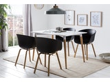 SalesFever® Essgruppe 4 Stühle schwarz weiß mit Tisch 120x80 cm und 4 Stühlen 5-tlg. Nordin 390276 Miniaturansicht - 1